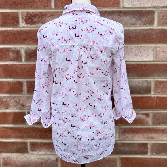 Jane and Delancey Women’s Bird Print Button Up Shirt Size S - Picture 2 of 4